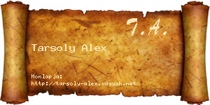 Tarsoly Alex névjegykártya